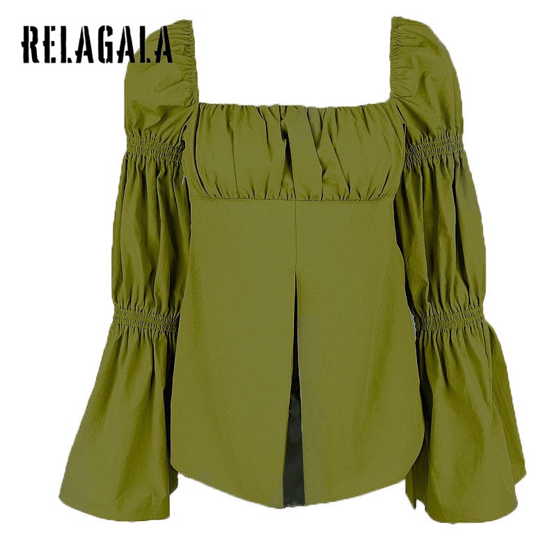 Áo thun trễ vai tay loe xếp ly thời trang ngọt ngào cho nữ | BigBuy360 - bigbuy360.vn