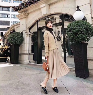 Chân váy nhũ xếp li [QC]