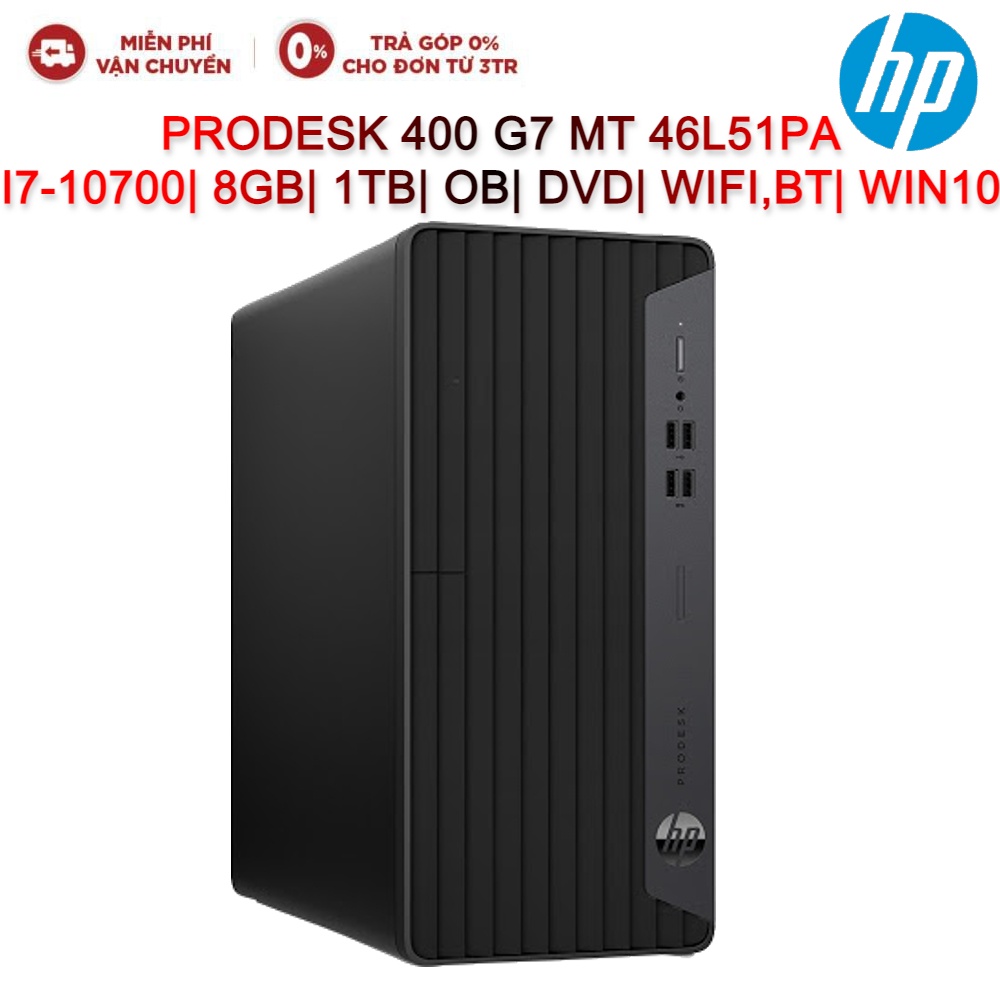 [ELHP10 giảm 10% max 2TR] Máy tính bàn PC HP PRODESK 400 G7 MT 46L51PA I7-10700| 8GB| 1TB| OB| DVD| WIFI,BT