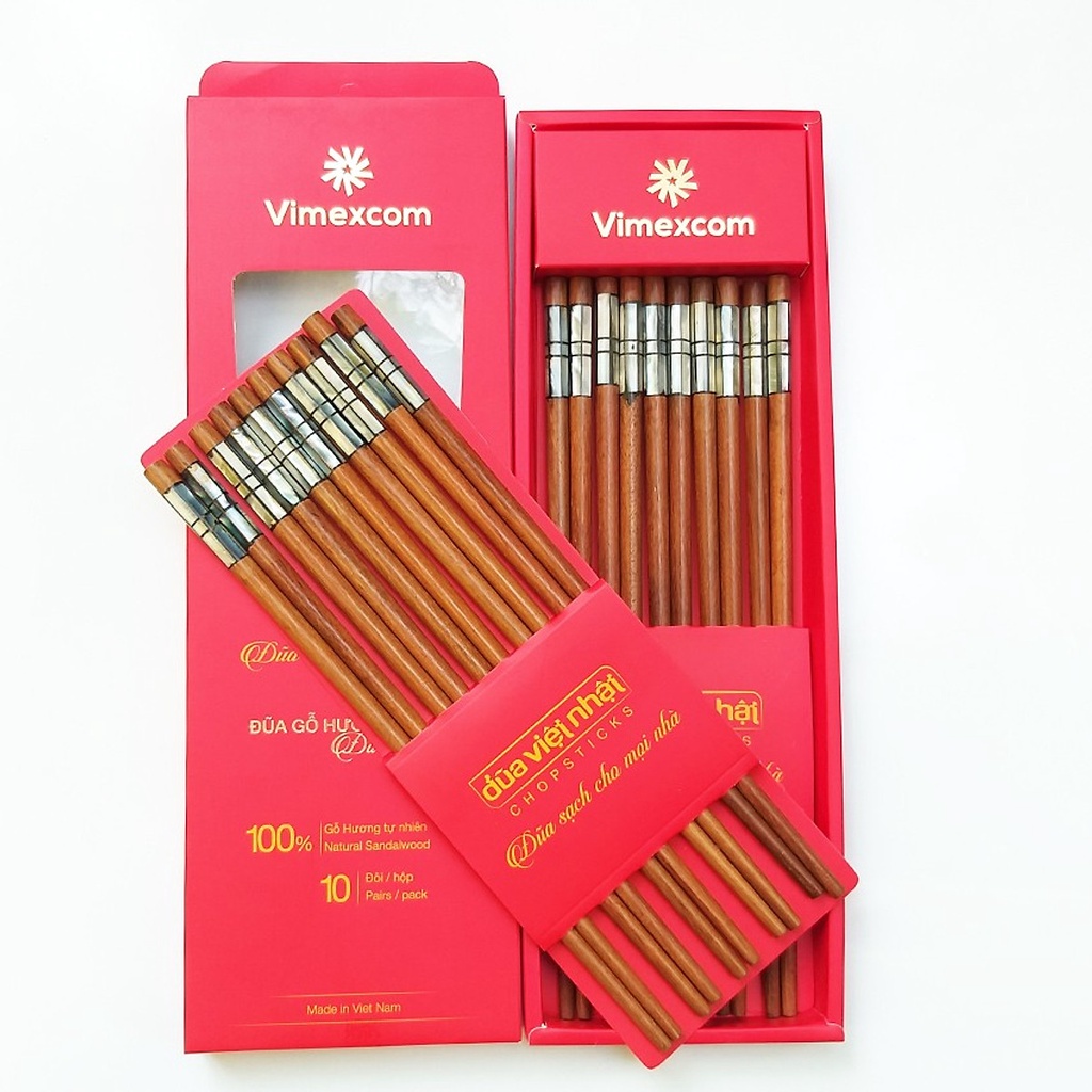 Đũa gỗ hương không chất bảo quản, không cong vênh, không nấm mốc, không nhuộm màu an toàn tuyệt đối (Hàng xuất Nhật)