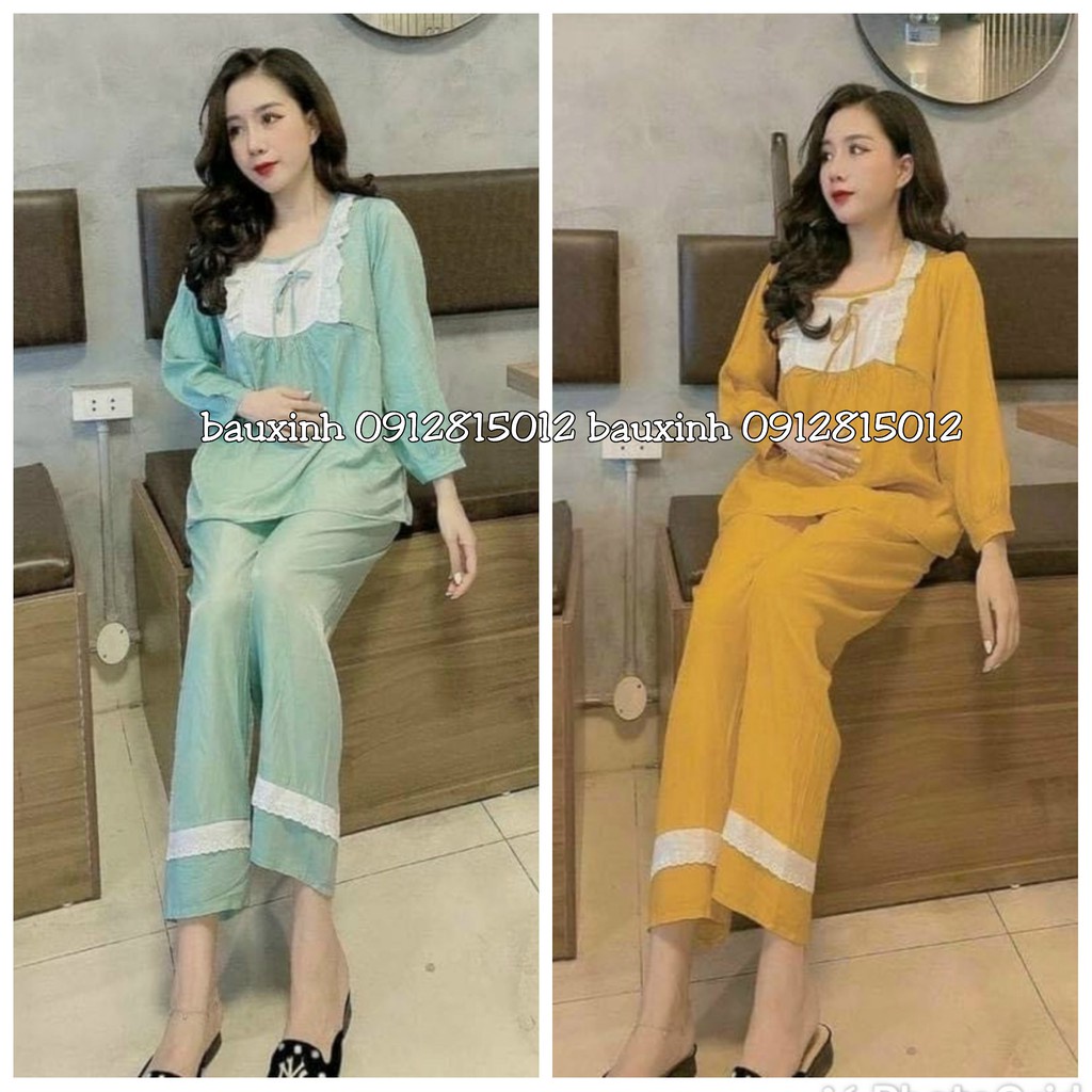 Bộ đồ bầu sau sinh mặc nhà Hàn Quốc, chất thoáng mát, tiện cho mẹ ty - HT-KidsMomy VM Mom