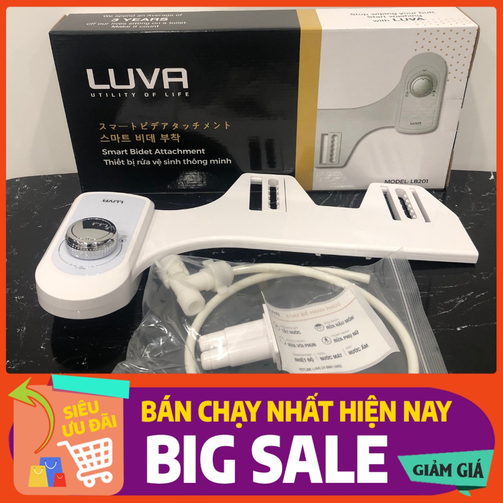 Luva Bidet LB201 - Vòi rửa vệ sinh thông minh 2 đầu phun, rửa phụ nữ, rửa hậu môn, bảo hành chính hãng 3 năm