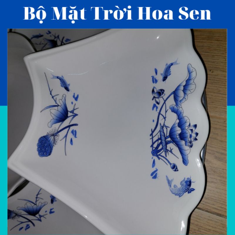Bộ bát đĩa hoa mặt trời  lá sen giá rẻ cao cấp Minh Châu 7 chi tiêt.