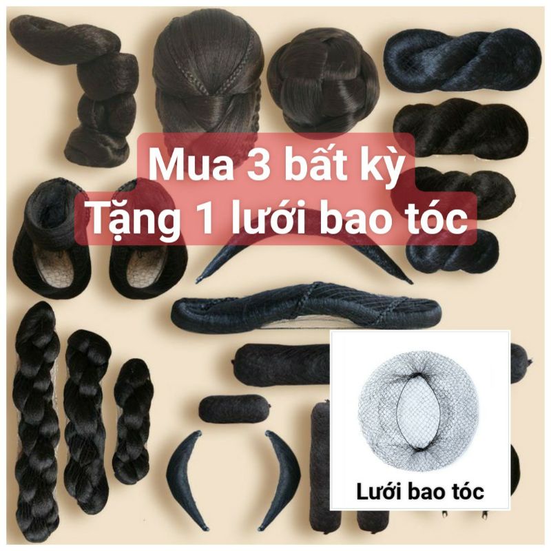 1-Búi Tóc Giả Cài Đầu Hóa Trang Cổ TRANG Các Loại