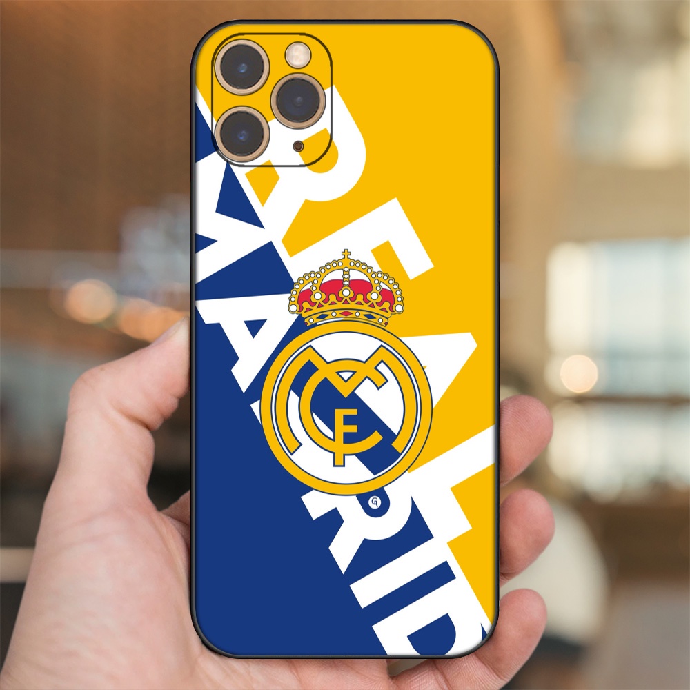Ốp lưng iPhone 11 Pro dẻo đen cạnh vuông in hình Real Madrid