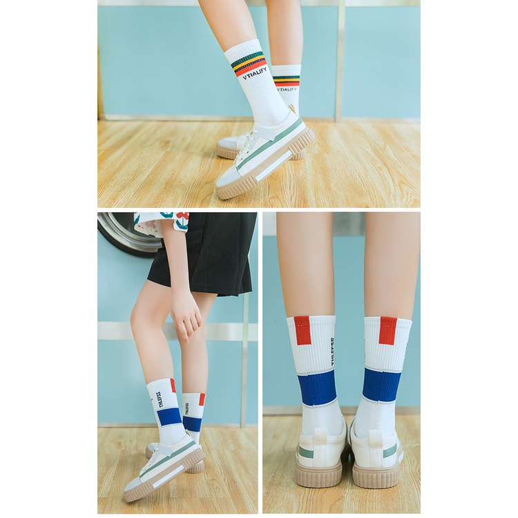 Tất Chữ Ulzzang Cao Cổ - Vớ Chữ Caro Unisex Mẫu Mới