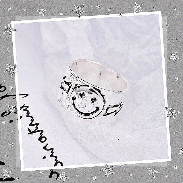 Nhẫn Thời Trang Hình Mặt Cười Phong Cách Retro