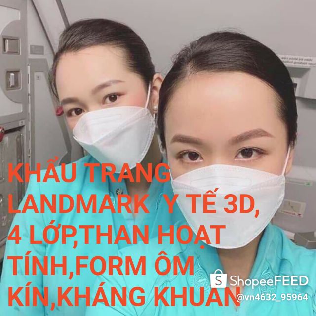 1 Gói 6 chiếc Khẩu trang Landmask 3D 4 lớp Kháng Khuẩn KF94 xuất Hàn Quốc sẵn 7 mầu