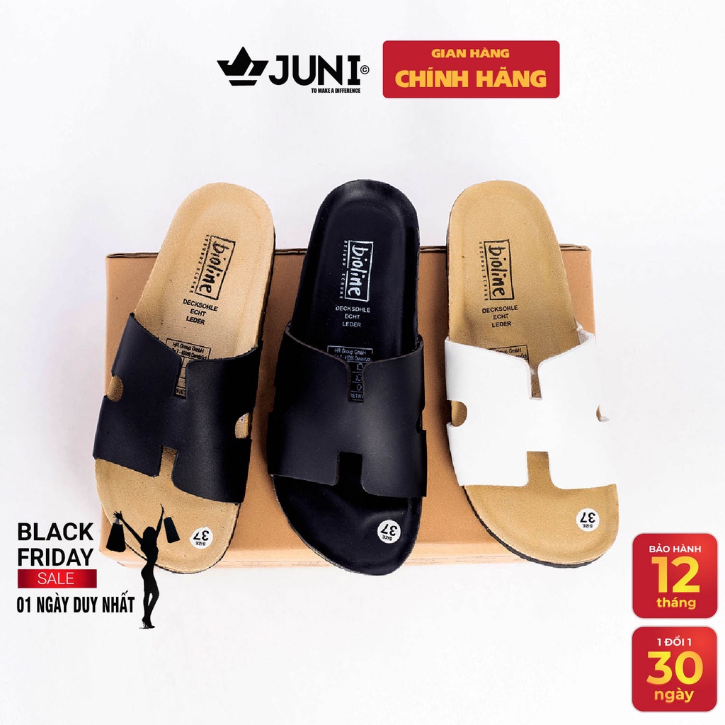 [DA PU-CHỐNG NƯỚC] PU04- Dép sandal chữ H Unisex da PU, đế trấu Bioline Birken - Xuất khẩu châu Âu - Juni Store