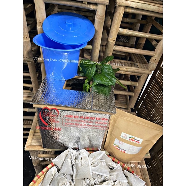 Xô đá inox size 18 | Dùng kèm ghế xông hỗ trợ xông vùng kín | Vũ Phương Thảo Mom Shin | Shop Mẹ Thảo | Ở Cữ Mẹ Shin