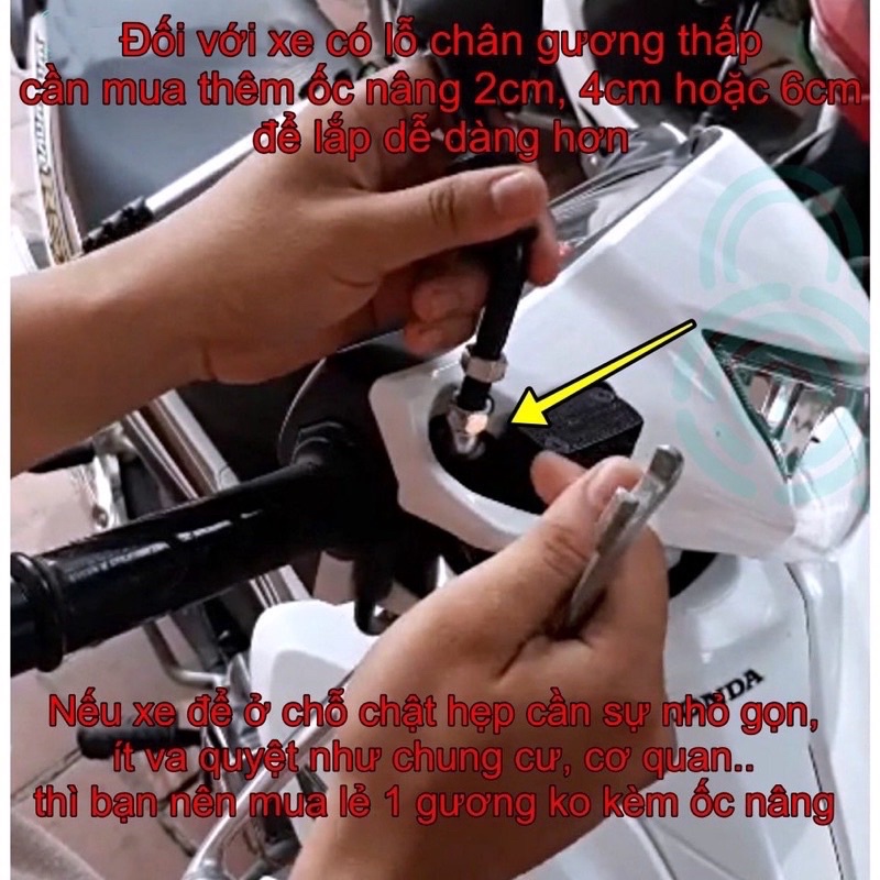 Gương Cầu Nồi Chiếu Hậu Xe Máy Đường Kính 8cm