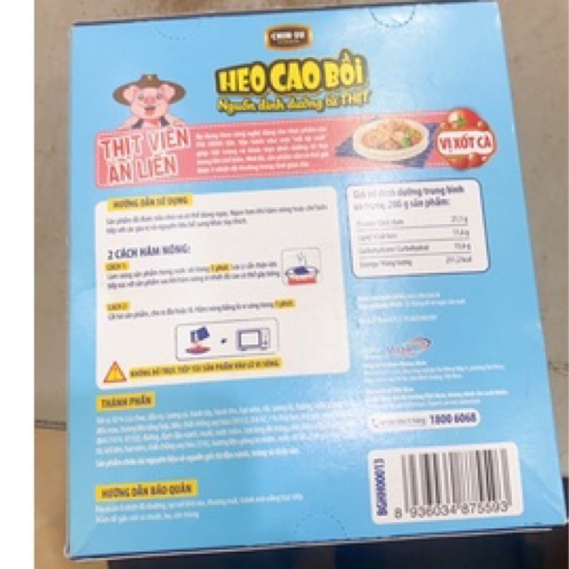 THỊT VIÊN ĂN LIỀN 400g heo cao bồi ,1hộp 2gói bên trong | BigBuy360 - bigbuy360.vn