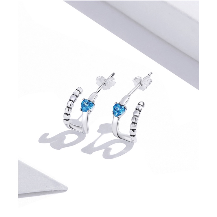 Bông tai Bamoer SCE1331 bằng bạc 925 thời trang tinh tế phù hợp làm quà tặng cho nữ