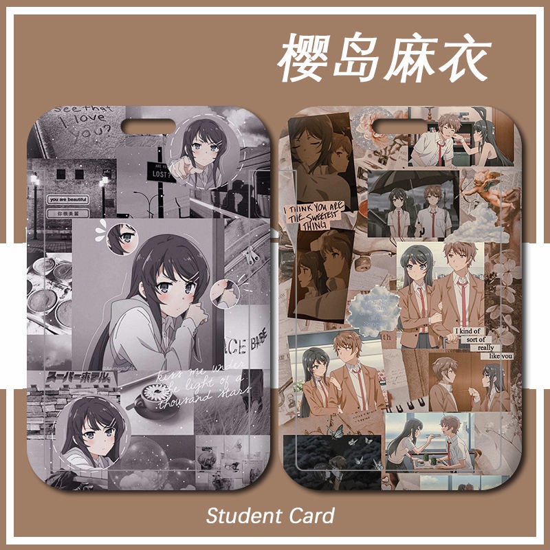 Sakurajima Mai Card Holder Rascal Does Not Dream of Bunny Girl Senpai New Passport Holder Student Custom Anime Bus Card Protective Case Transparent Cute Senior Sister Lanyard Name Tag Bunny Girl