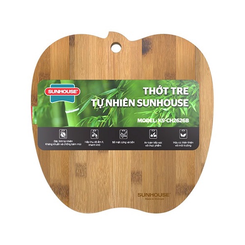 Thớt Tre Sunhouse Nhiều Size (Tặng móc dán tường)