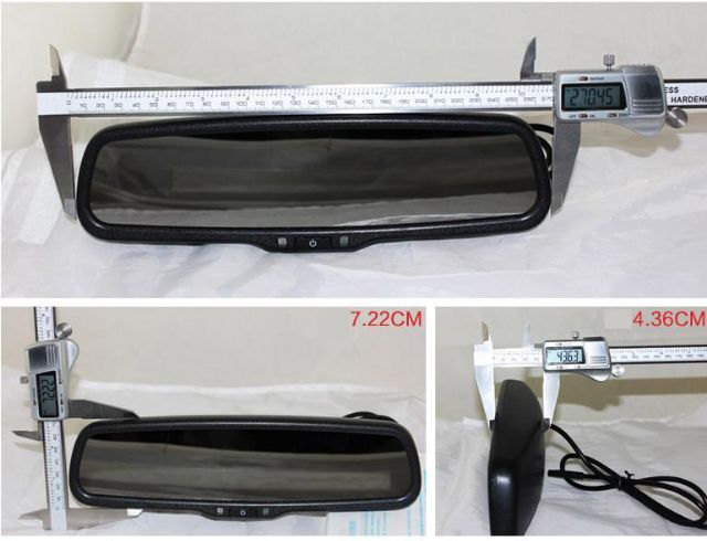 Màn hình thay chân gương 4.3 inchs ô tô, chống chói, chống lóa, tích hợp màn hình hiển thị camera cho ô tô