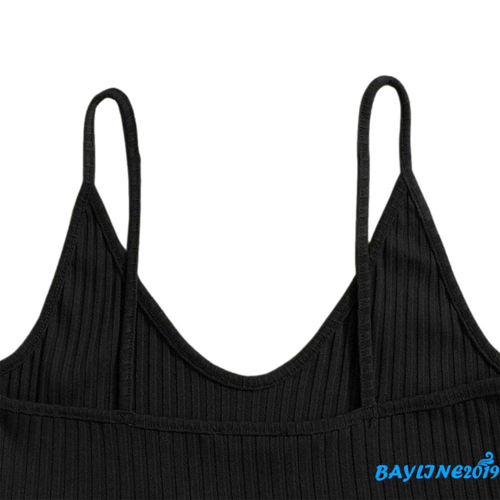 Áo Lửng Hai Dây Cổ Chữ V Hở Lưng Màu Trơn Thời Trang Mùa Hè Có 5 Màu Dành Cho Bạn Gái