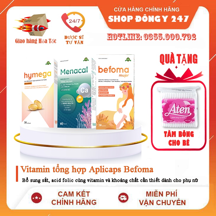 ✅ Bộ 3 BEFOMA + MENACAL + HYMEGA- Bổ sung Sắt- Canxi- DHA cho mẹ bầu