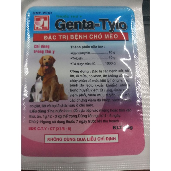 Genta tylo combo 2 gói* 5 gram sử dụng cho chó mèo hsd 28/01/2024