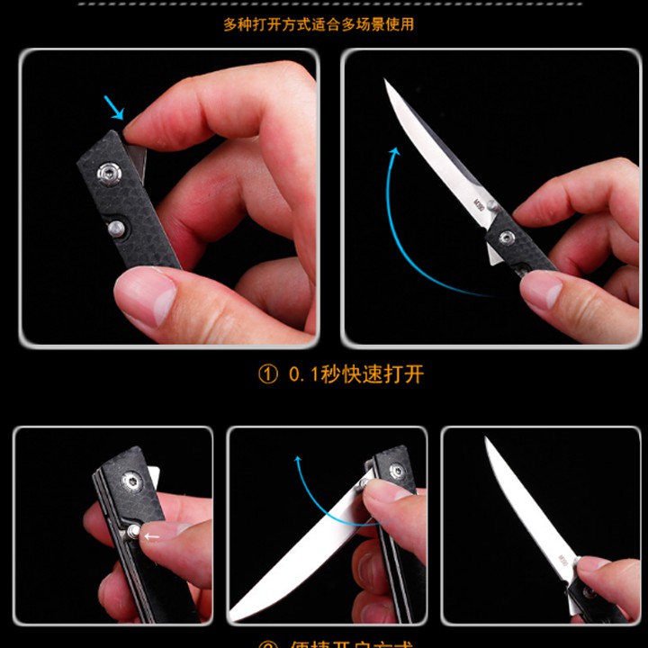 Dao phượt cao cấp gấp nhỏ gọn giá rẻ mini đa năng dã ngoại cắm trại HUTI KNIFE