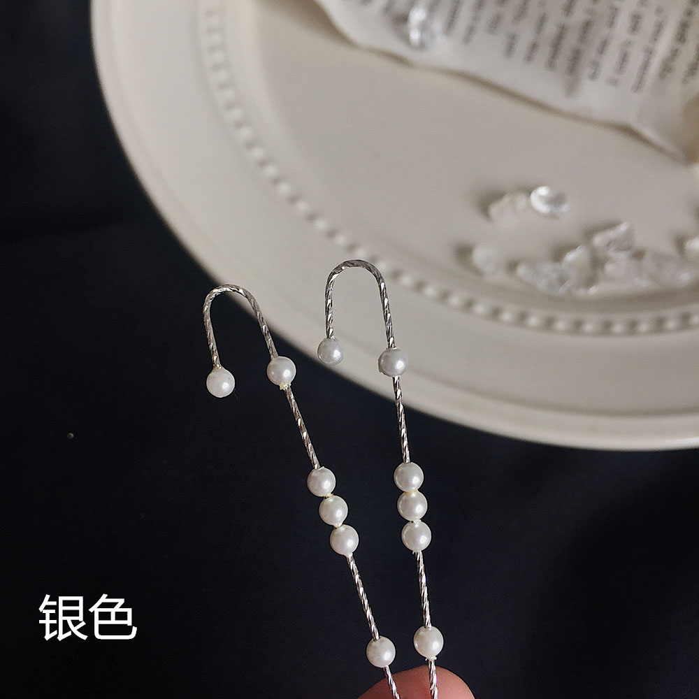 Bông tai mạ bạc đính hạt ngọc trai nhân tạo thời trang