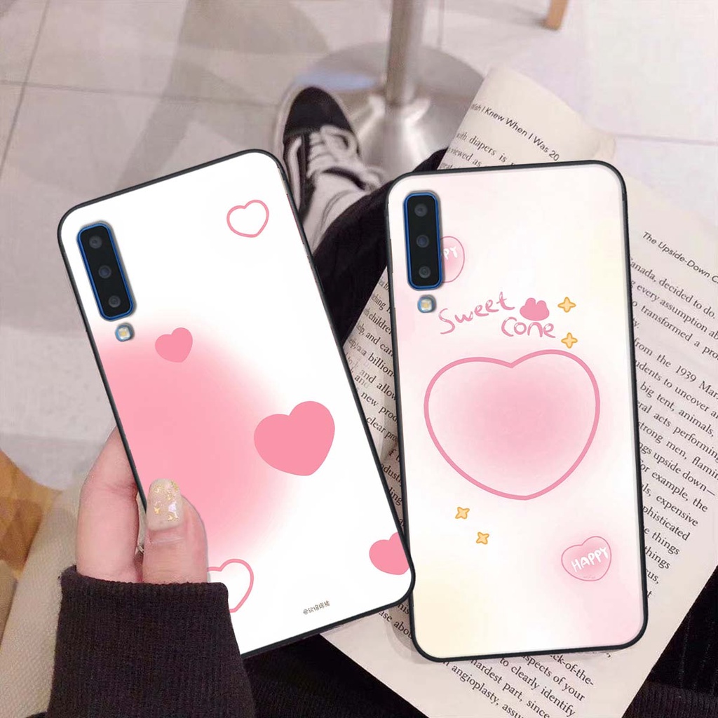 Ốp Samsung A7 2018 / A9 2018 in hình trái tim, caro kẹo ngọt đầy cá tính siêu đẹp siêu chất