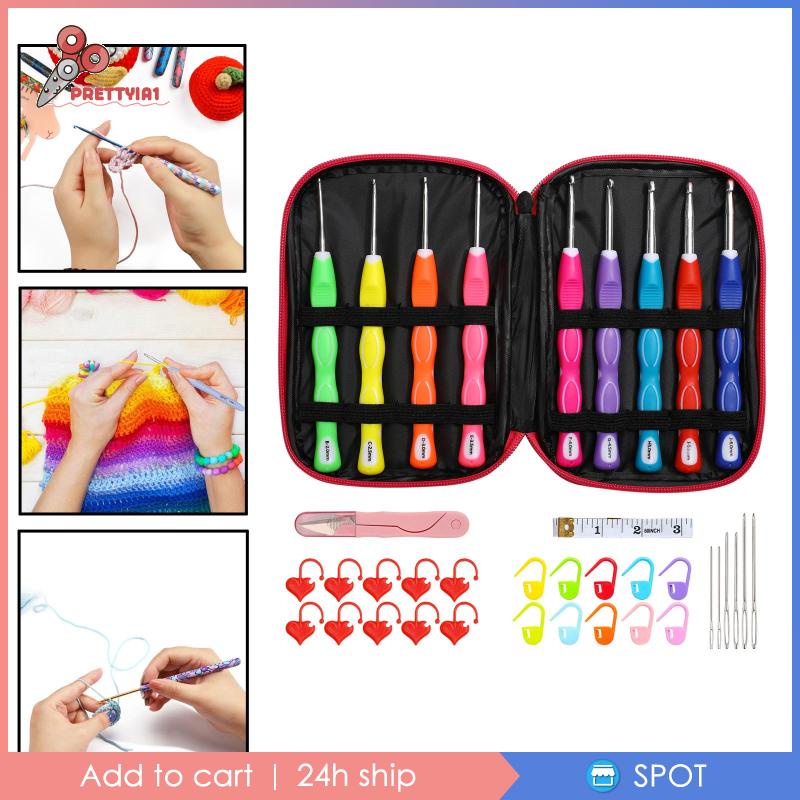 [Prettyia1] Bộ Kim Móc Len Bằng Nhôm Nhiều Màu