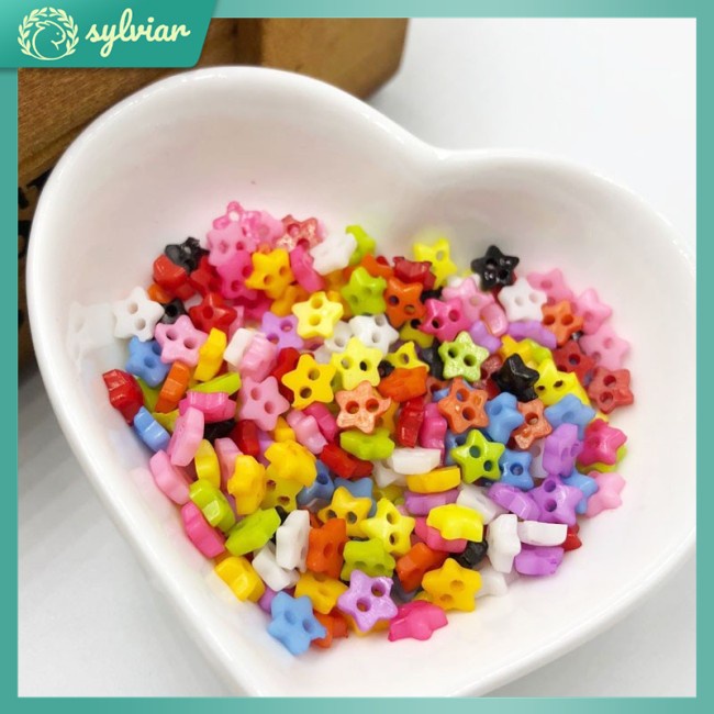 Set 200 Cúc Áo Nhựa Mini 6mm Nhiều Màu Sắc Dùng Để Trang Trí Đồ Thủ Công