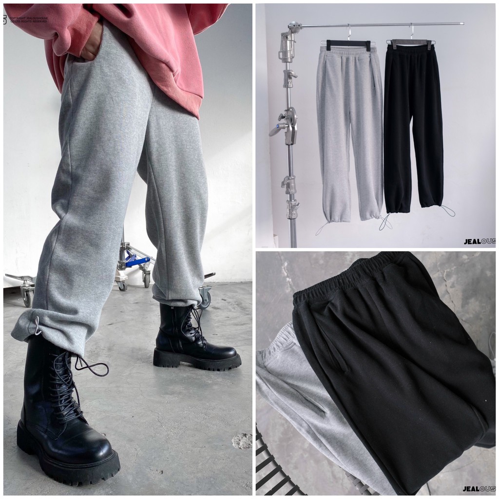 Quần jogger vải, quần dài nỉ cạp chun có dây rút gấu 5532