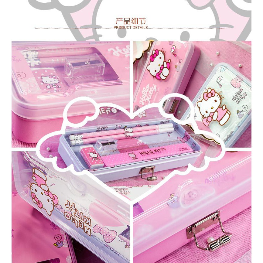 Hộp Đựng Bút Trong Suốt Hình hello kitty Dễ Thương