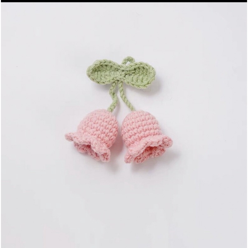 Móc hoa chuông bằng len làm móc khoá, trang trí nhà