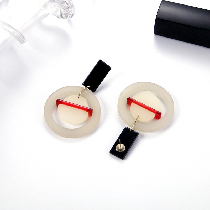 Khuyên Tai Tròn Acrylic Phong Cách Bohemian Cổ Điển