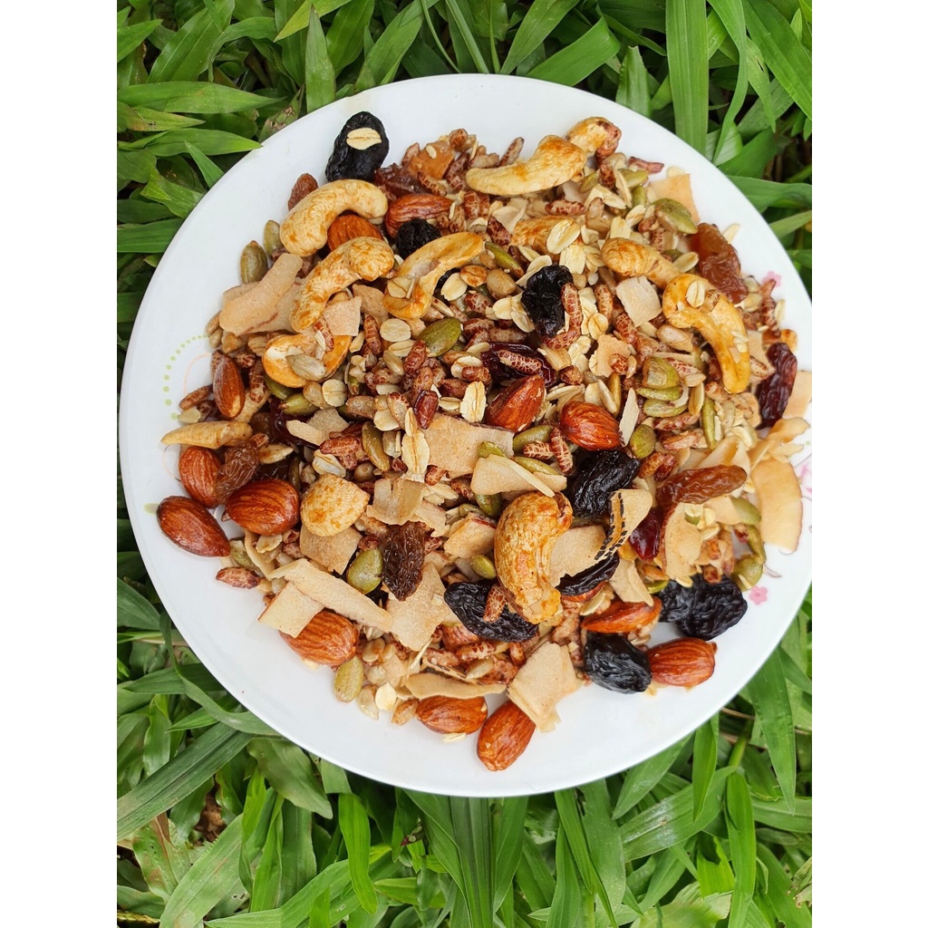 Hũ 500g Ngũ cốc ăn kiêng Granola Ông già. Hàng Mỹ cao cấp, siêu hạt
