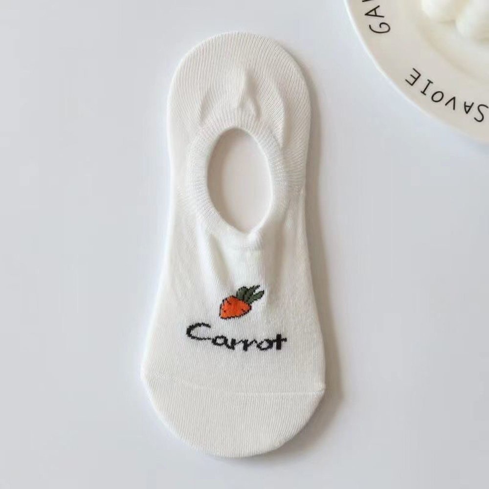Tất nữ không cổ họa tiết cà rốt phong cách hàn quốc xinh xắn đáng yêu chất liệu co dãn thấm hút mồ hôi