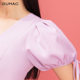 Đầm nữ tay nơ nút ngọc GUMAC DA9243