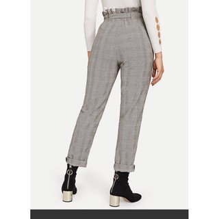 Quần tây lưng thun caro Primark