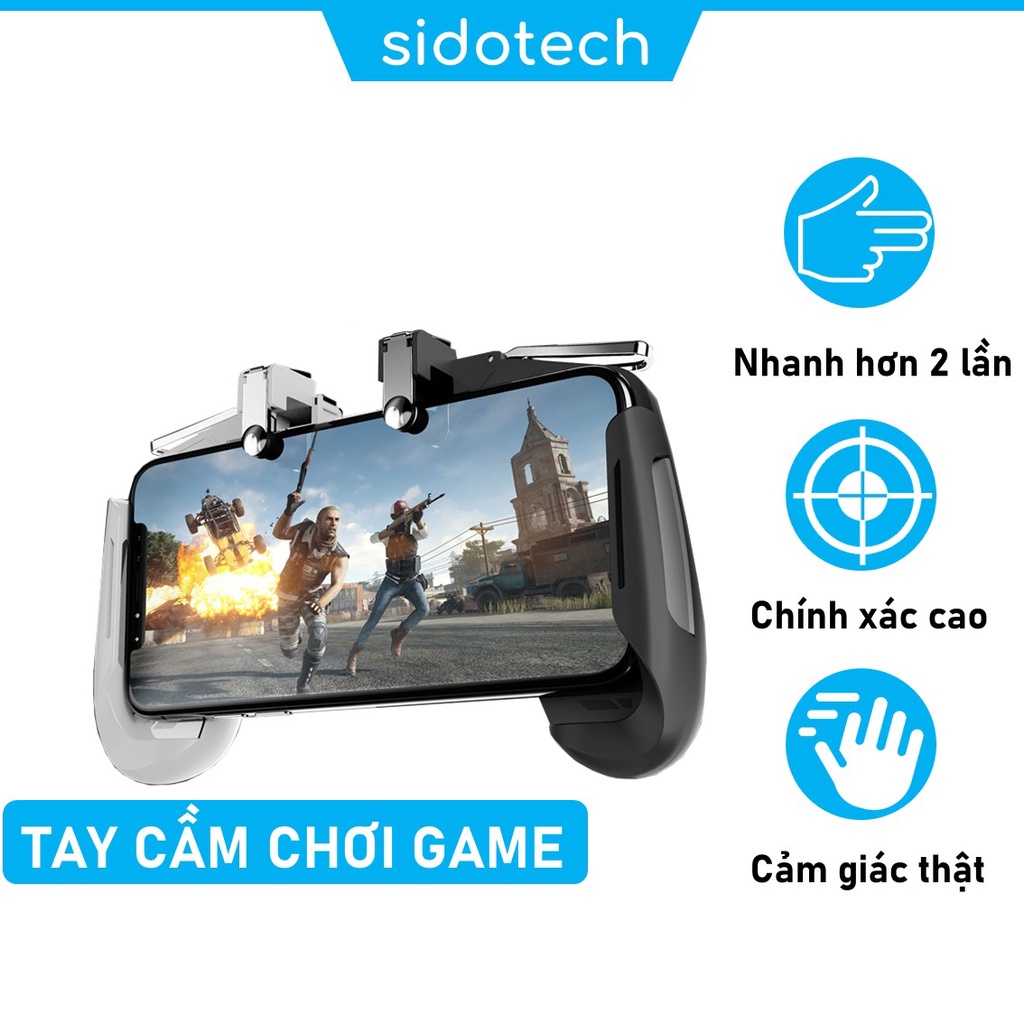 Tay cầm nút bắn Pubg Free Fire SIDOTECH Memo AK16 chuyên chơi game trên điện thoại sử dụng 4 ngón gấp đôi tốc độ xử lý