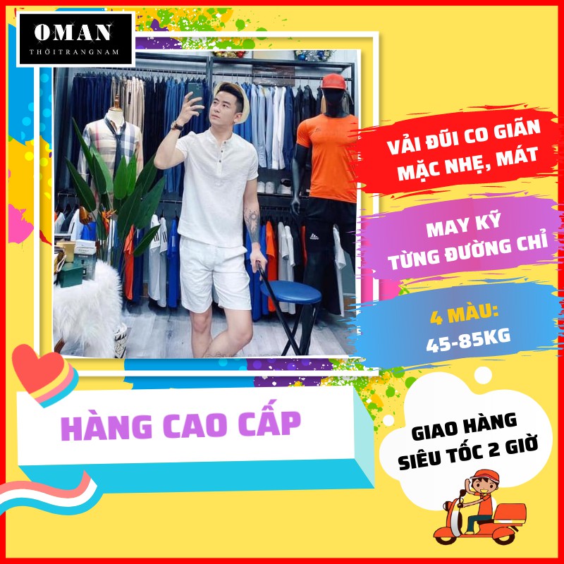 Bộ quần áo nam mùa hè, bộ đũi cổ tàu 4 khuy chất mát nhẹ - FATADO BH22 | BigBuy360 - bigbuy360.vn