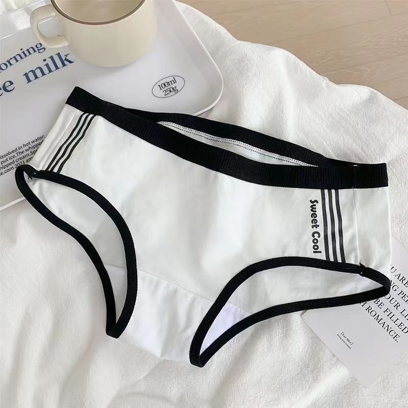 Quần Lót Cotton Nguyên Chất Đáy Giữa Eo Phong Cách Thể Thao Đơn Giản Cho Nữ