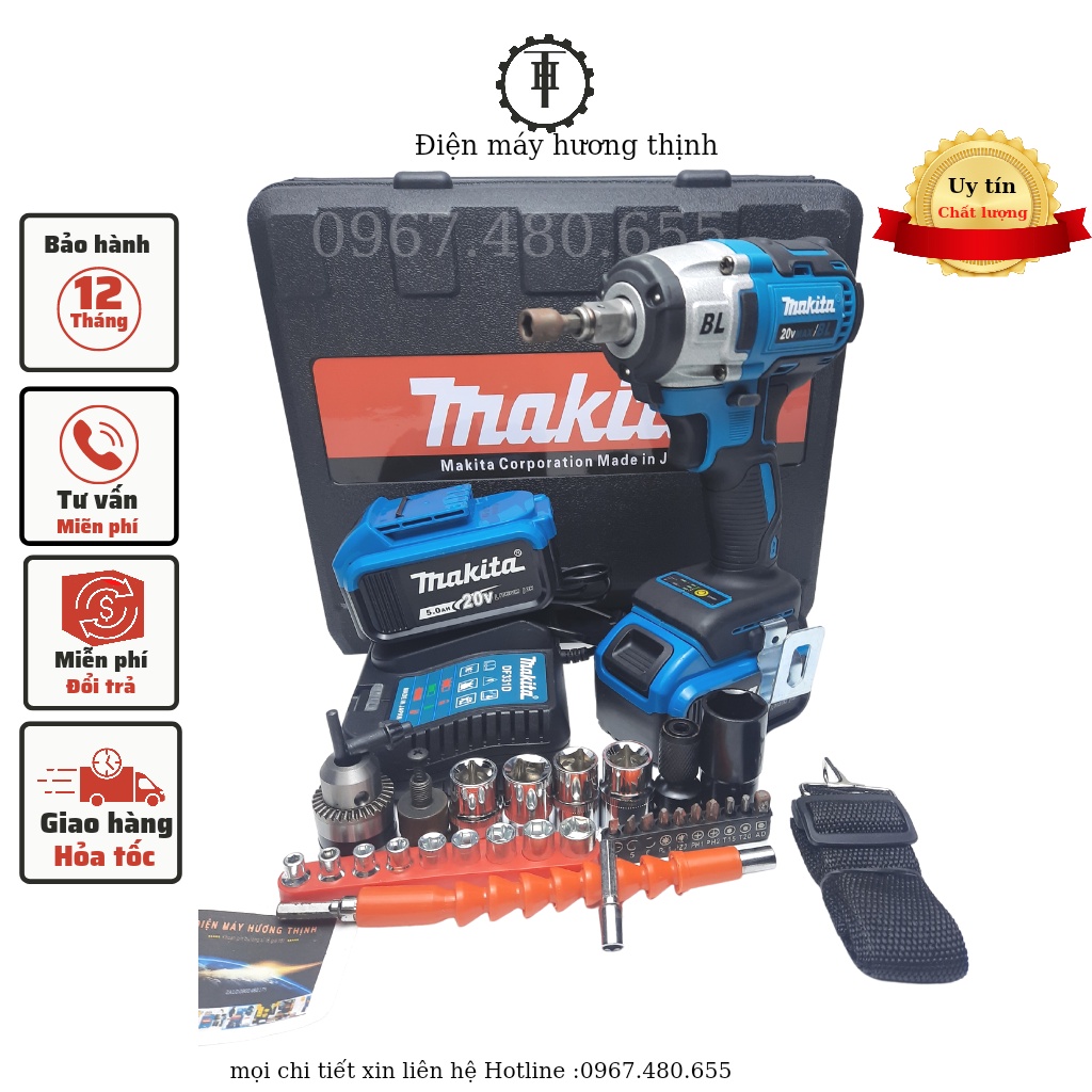 Siết bulong MAKITA X2, Máy bắn vít đa chức năng bắn tôn,mở ốc oto,xe máy,,, .kèm bộ phụ kiện 31 chi tiết