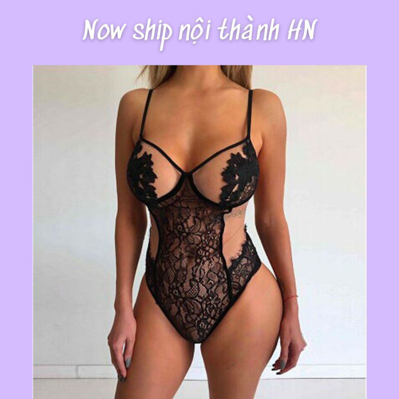 ( ảnh thật tự chụp ) bodysuit cut out ren đen sexy gợi cảm quyến rũ