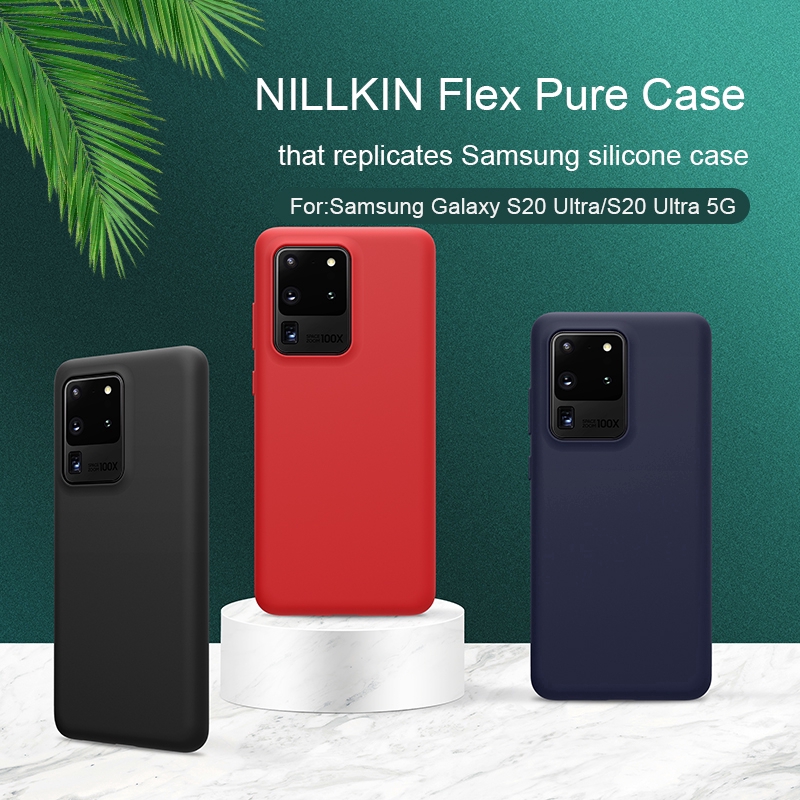 Ốp điện thoại NILLKIN bằng silicone mềm màu trơn cho Samsung Galaxy S20 Ultra 5G