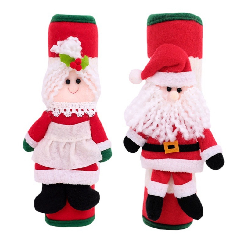 Set 2 Miếng Dán Trang Trí Tay Nắm Cửa Tủ Lạnh Hình Ông Già Noel Hoạt Hình