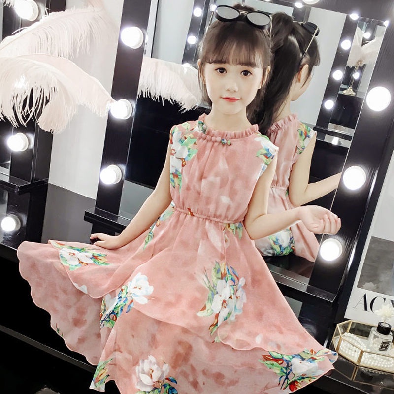 Đầm Voan Hoa Không Tay Thời Trang Mùa Hè Xinh Xắn Dành Cho Bé Gái 3 Đến 4 Đến 5 Đến 6 Đến 7 Đến 8 Đến 9 Đến 10 Đến 11 12 Tuổi 2022