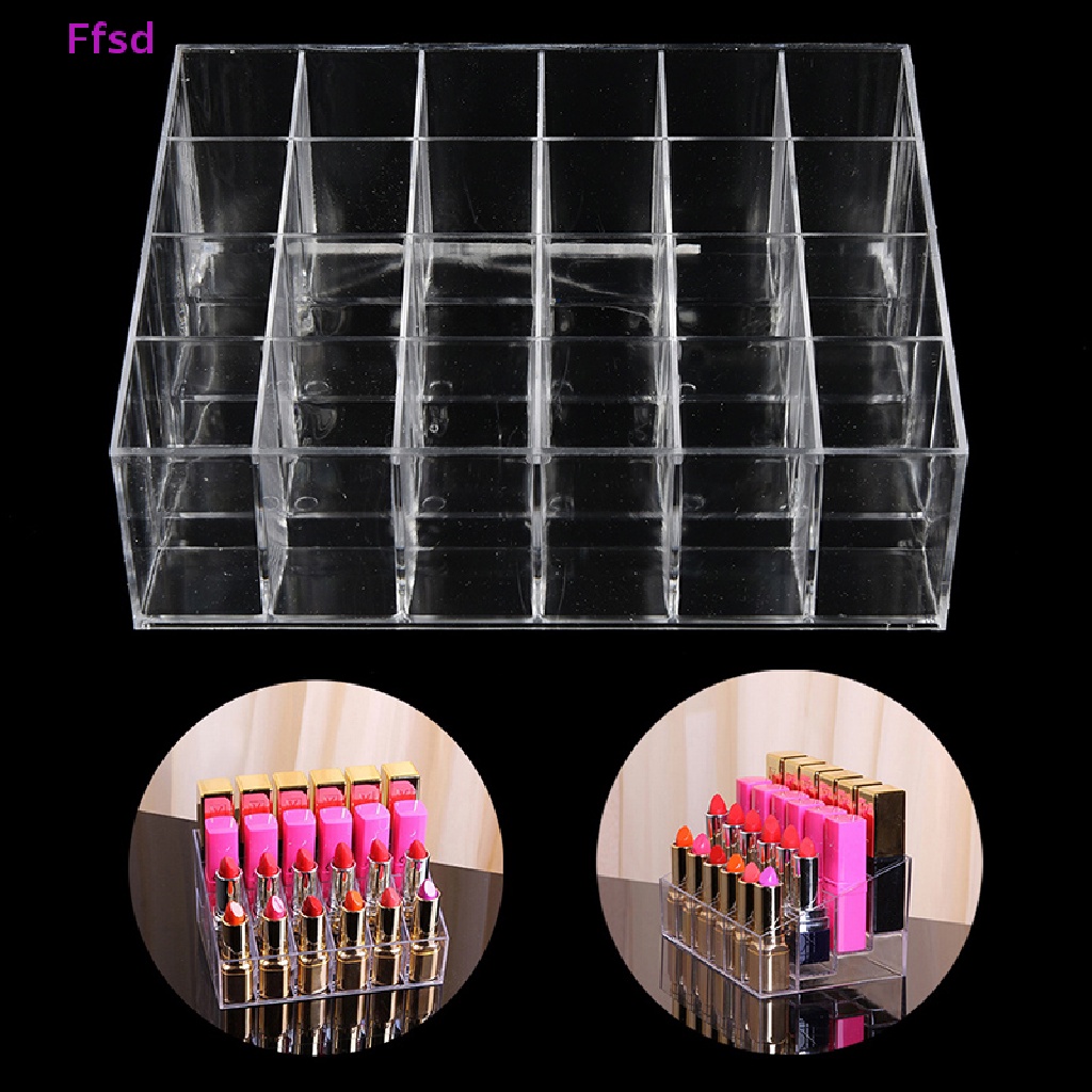 Khay Đựng Son Môi 24 Ngăn Bằng Acrylic Trong Suốt Tiện Dụng