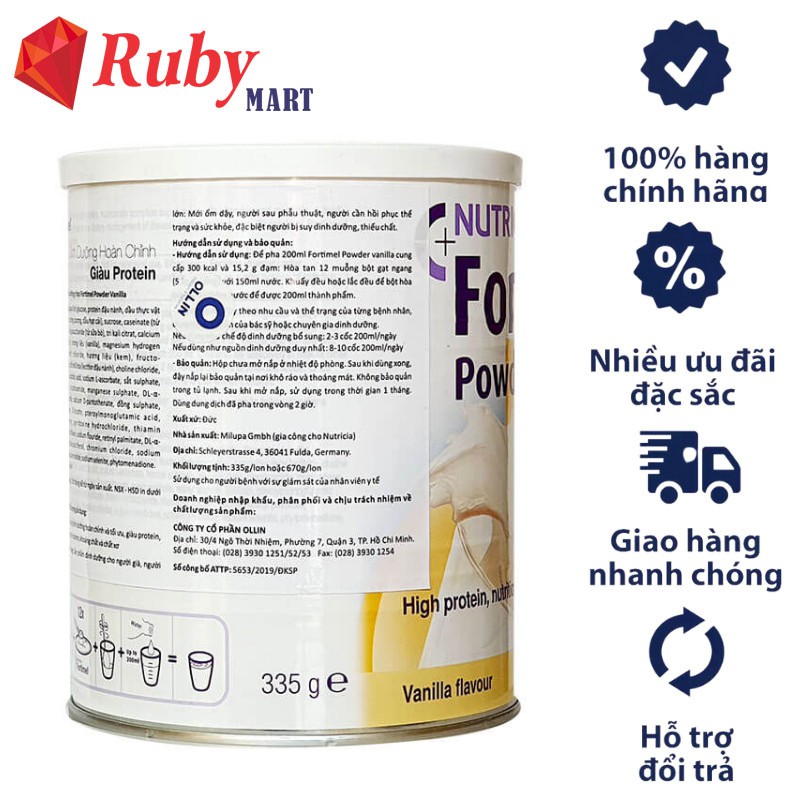 Sữa Fortimel Powder Dinh Dưỡng Cho Người Sau Phẫu Thuật Nhập Khẩu Từ Đức