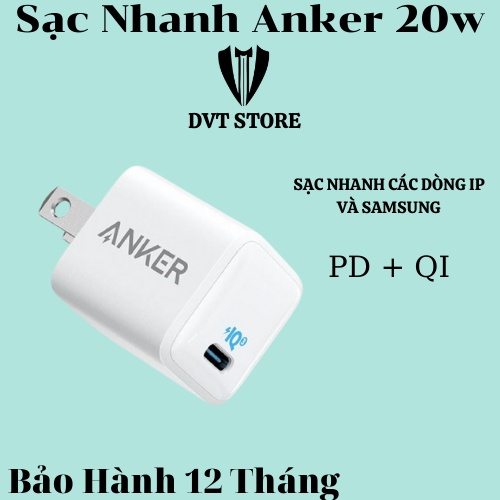 Củ sạc nhanh Anker Powerport III 20W - A2633 Sạc Nhanh Các Dòng Máy Ip Và SamSung