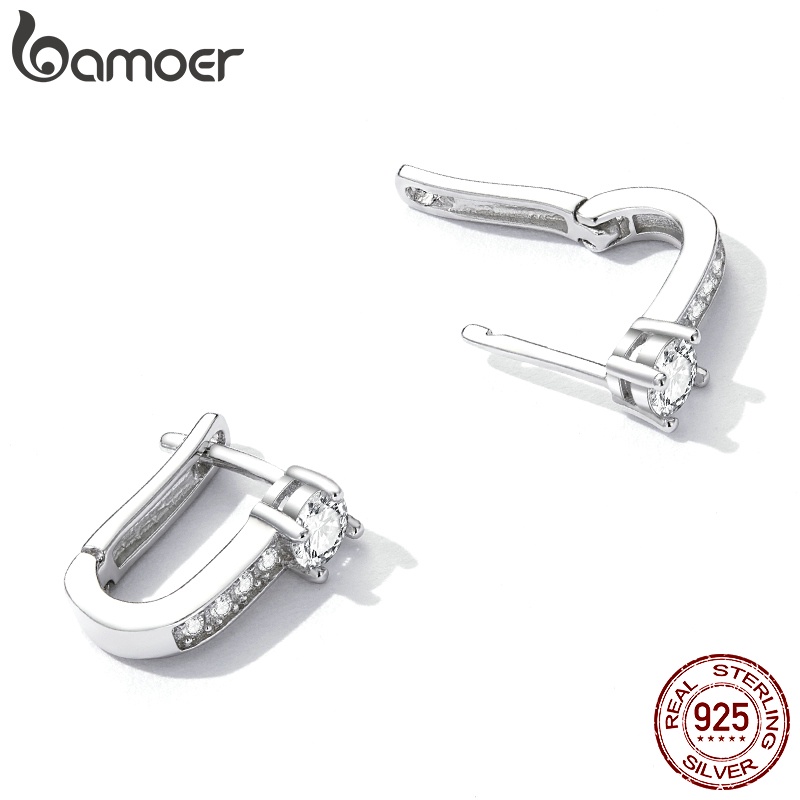 Đôi hoa tai BAMOER bạc 925 hình ngôi sao thời trang cho nữ