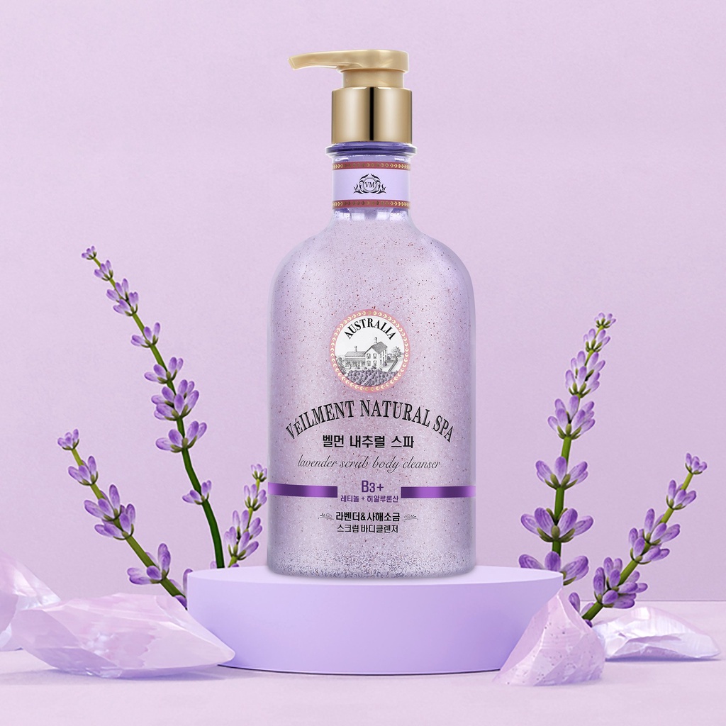 Sữa tắm hạt On: The Body Veilment Natural Spa Lavender Dead Sea Salt 600g