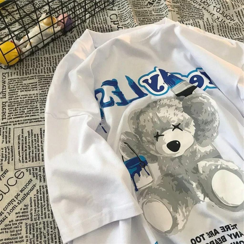 Áo phông cotton tay lỡ GẤU X siêu hot